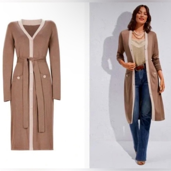 Cabi 616 Genteel Cardigan in Taupe - Picture 2 of 8